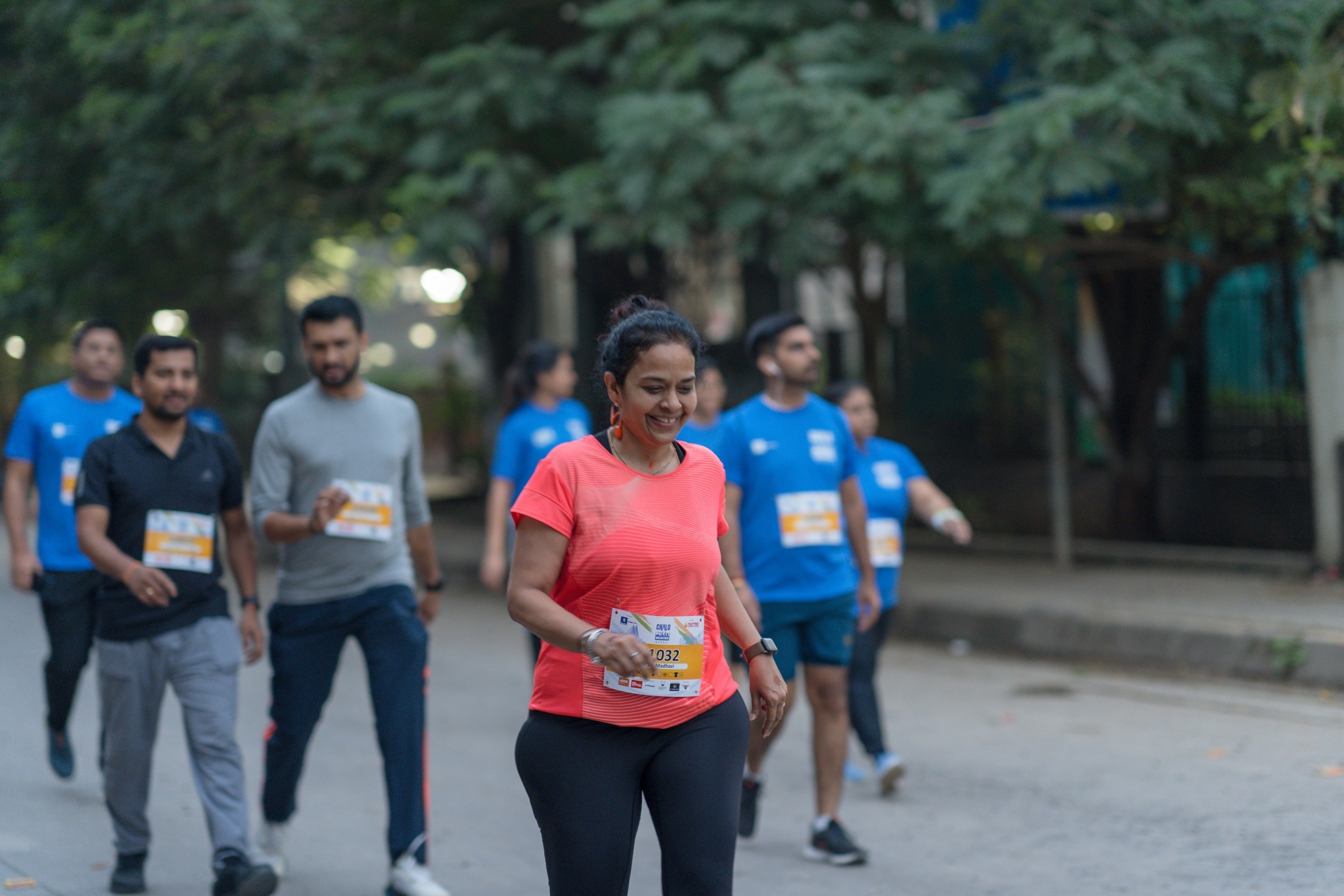 Walker mid-stride during the walkathon